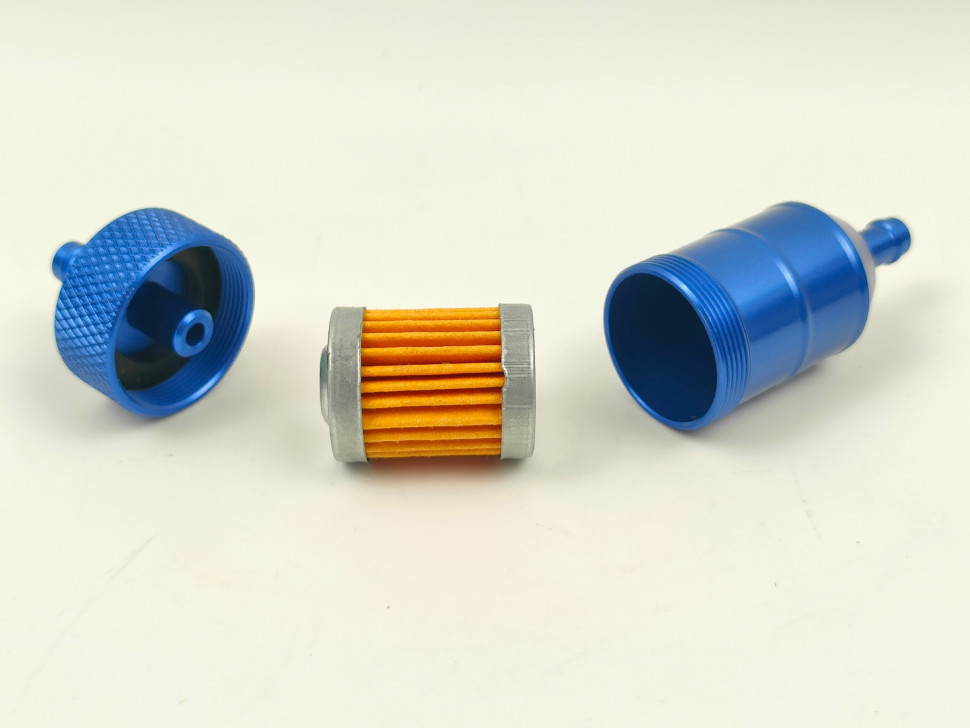 Фильтр топливный алюминиевый (синий)