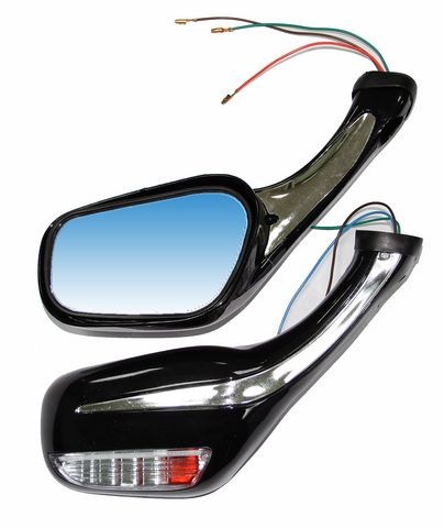 Зеркала №30 Скутер пластик литой корпус черное с поворотом М8