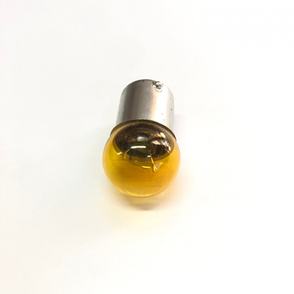 Лампа поворота G18 12V 10W цоколь 1 контакт желтая
