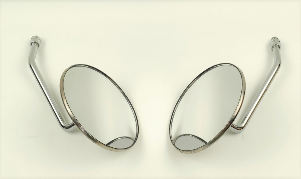 Зеркала (пара) большие круглые хром, металл - D=10mm