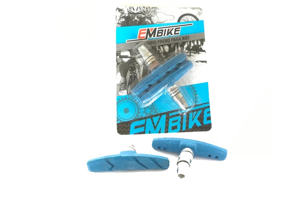 Колодки тормозные велосипедные (ободные) (резьбовые, V-brake) (синии)
