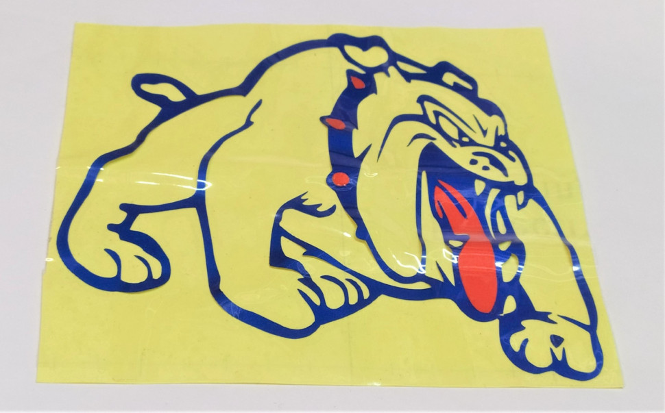 Наклейка декор DOG (14x12cм, сине- красная, правая)