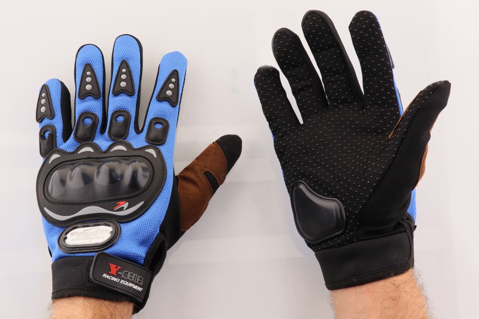 Мотоперчатки Y-008-3 синие, размер - XL