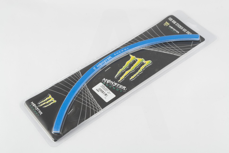 Наклейка на колесо 17 MONSTER ENERGY (синяя, светоотражающая)