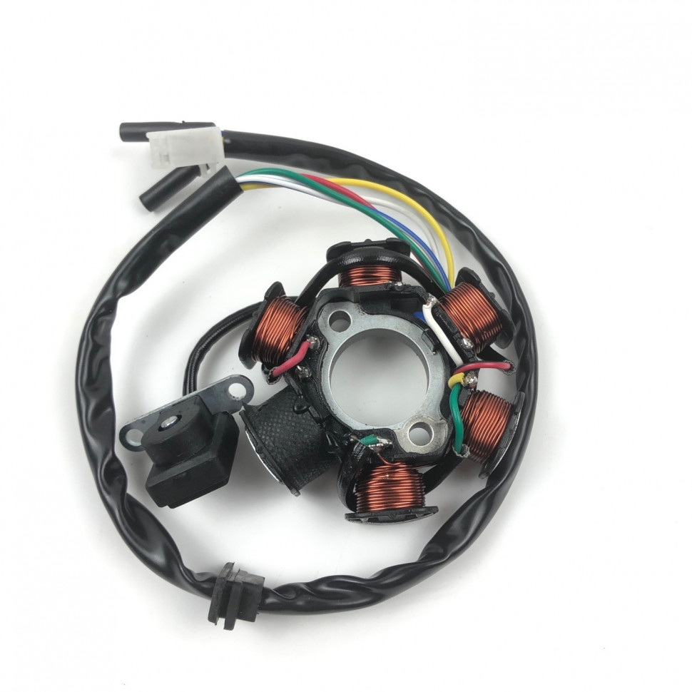 Статор генератора 152QMI, 157QMJ 6 катушек (5+1) Статор генератора 152QMI, 157QMJ 6 катушек (5+1)