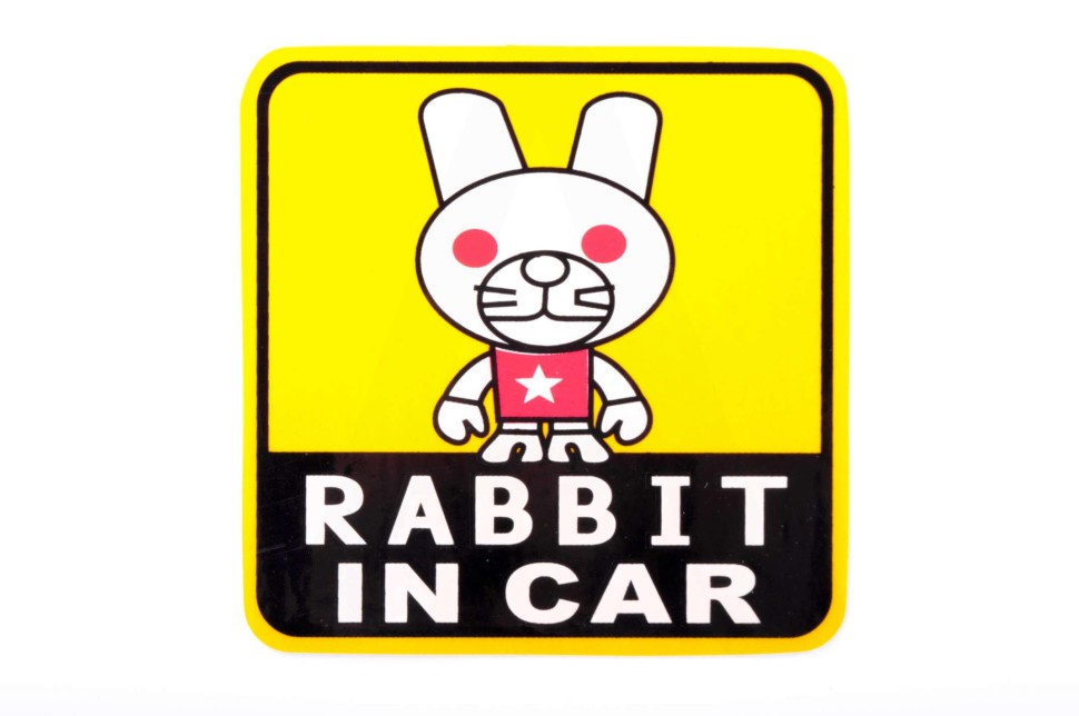 Наклейка декор RABBIT IN CAR (11x11см)