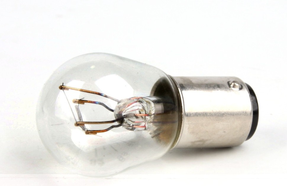 Лампа стоп сигнала S25 12V 21/5W цоколь 2 контакта прозрачная