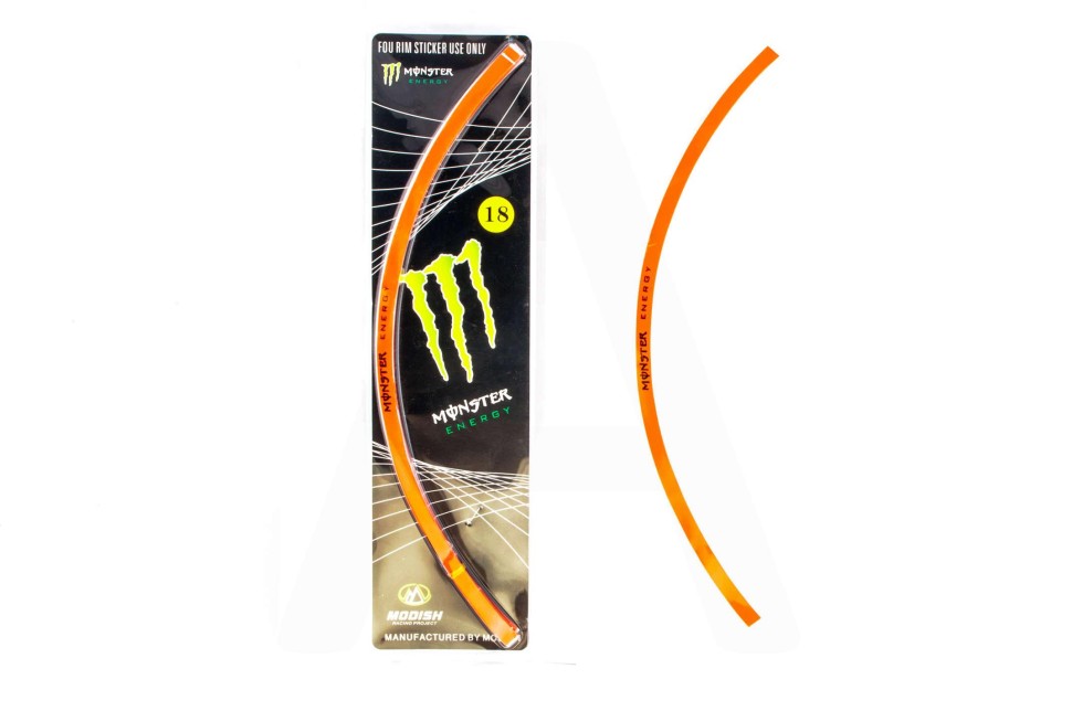 Наклейка на колесо 18 MONSTER ENERGY оранжевая светоотражающая
