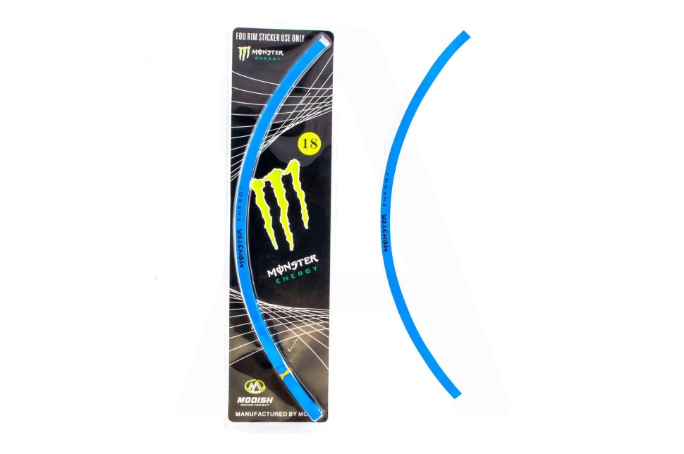Наклейка на колесо 18 MONSTER ENERGY (синяя,светоотражающая)