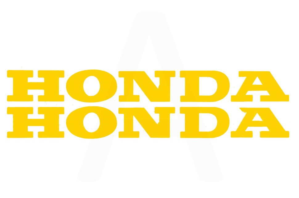 Наклейка буквы (тип:Honda19х5см, 2шт, желтые)
