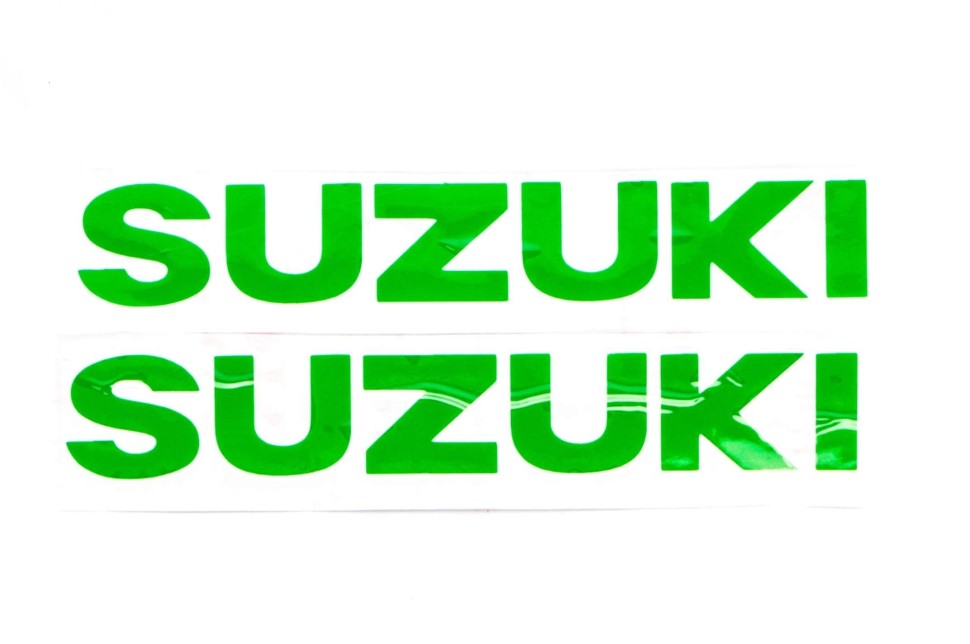 Наклейка буквы SUZUKI (19х5см, 2шт, зелёные)