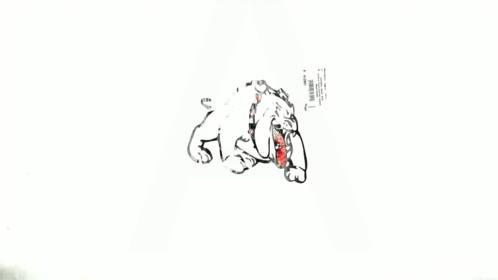 Наклейка декор DOG (12x9cм, черно-красная, правая)