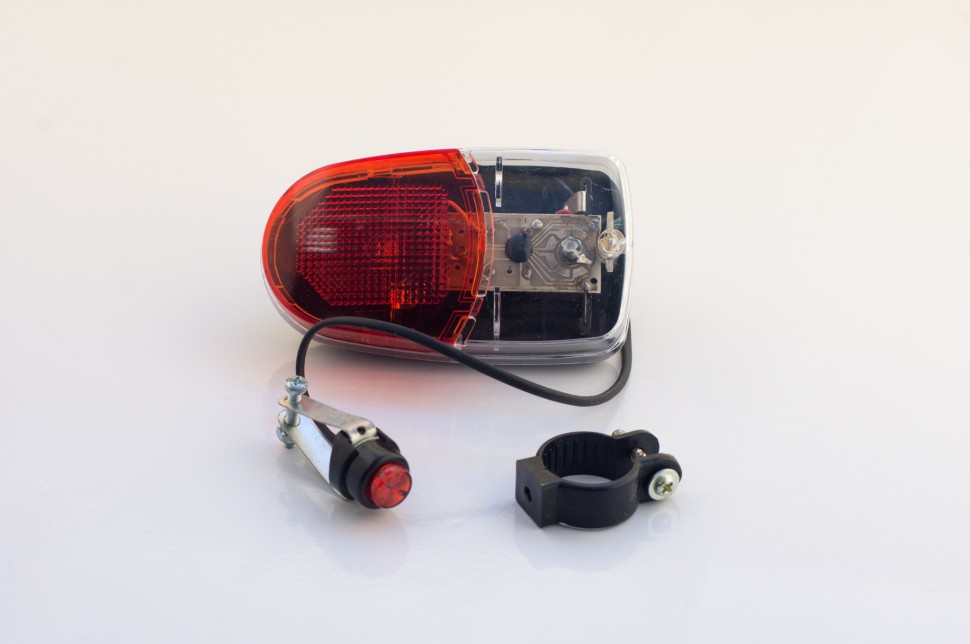 Сигнал велосипедный с подсветкой (красный, 2 LED, АА*2) (Модель - JY-800)