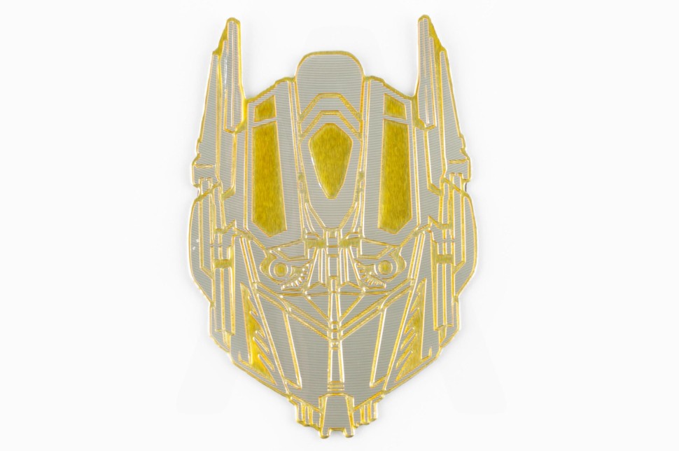 Наклейка шильдик TRANSFORMER (9х7см, желтая)