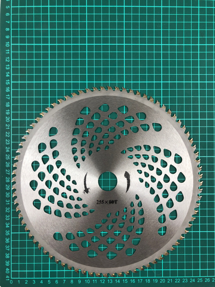 Нож мотокосы 80T (d=255/22.4 mm) (победитовые зубья)