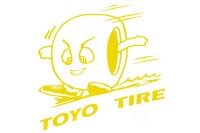 Наклейка логотип TOYO (11x10см, желтая)