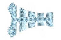 Наклейка на бак (20x16см, стразы синие)