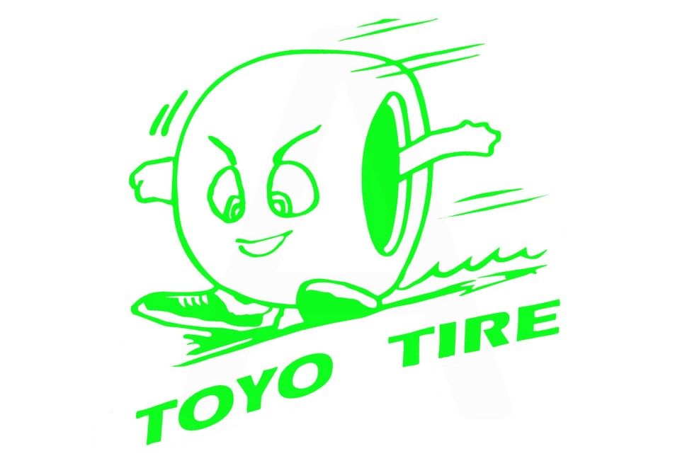 Наклейка логотип TOYO 11x10см зеленая