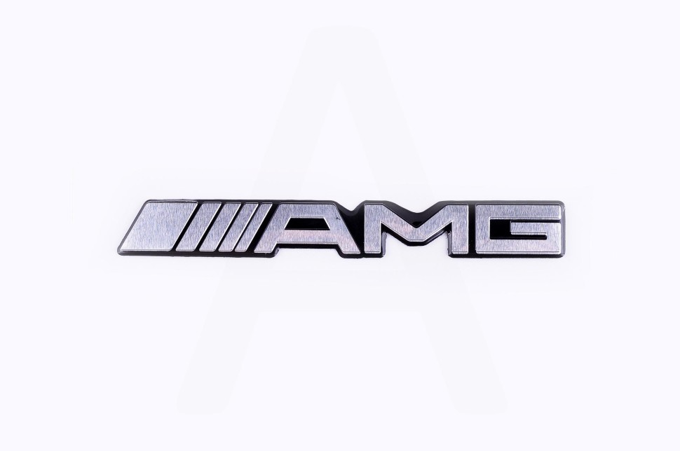 Наклейка логотип AMG (15x2см, алюминий)
