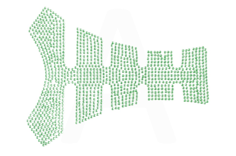 Наклейка на бак (20x16см, стразы светло-зеленые)