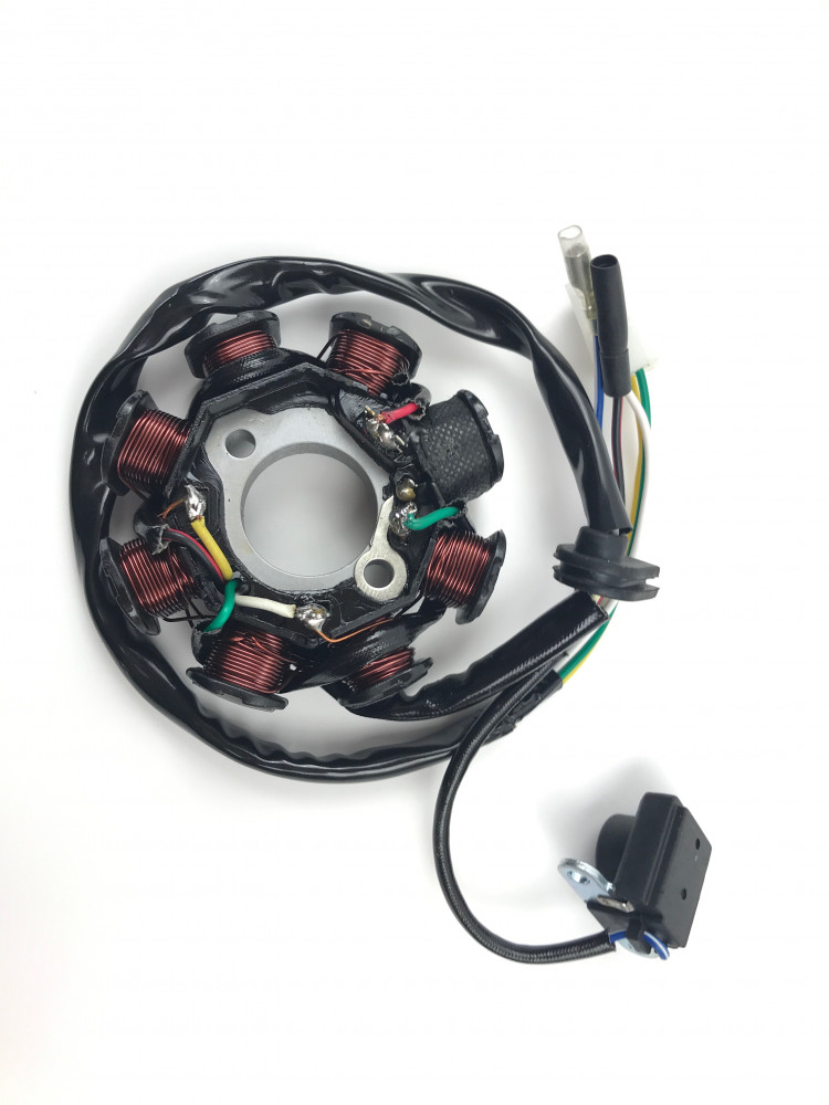 Статор генератора 139QMB 50cc 8 катушек, 2 индукционные - 5 проводов ...