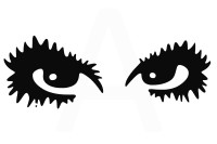 Наклейка декор EYES (18х6см, черная)