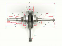 Коленвал в сборе (с подшипниками) 125cc, 150cc (152QMI, 157QMJ) 
