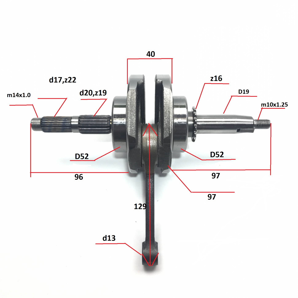 Коленвал  YX-140 156FMJ (без стартера) 4Т KAYO-140